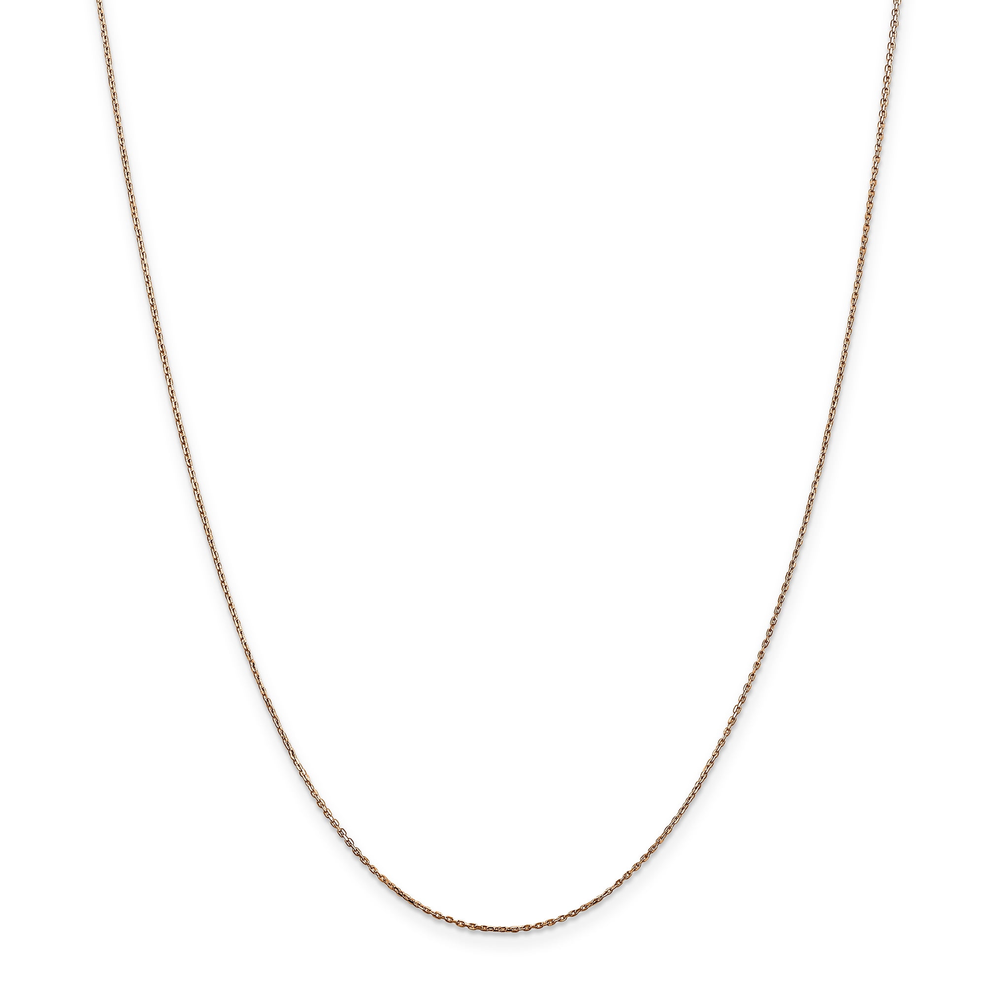 14k Rose Gold Diamond Cut Cable Link Chain (0.68 mm)