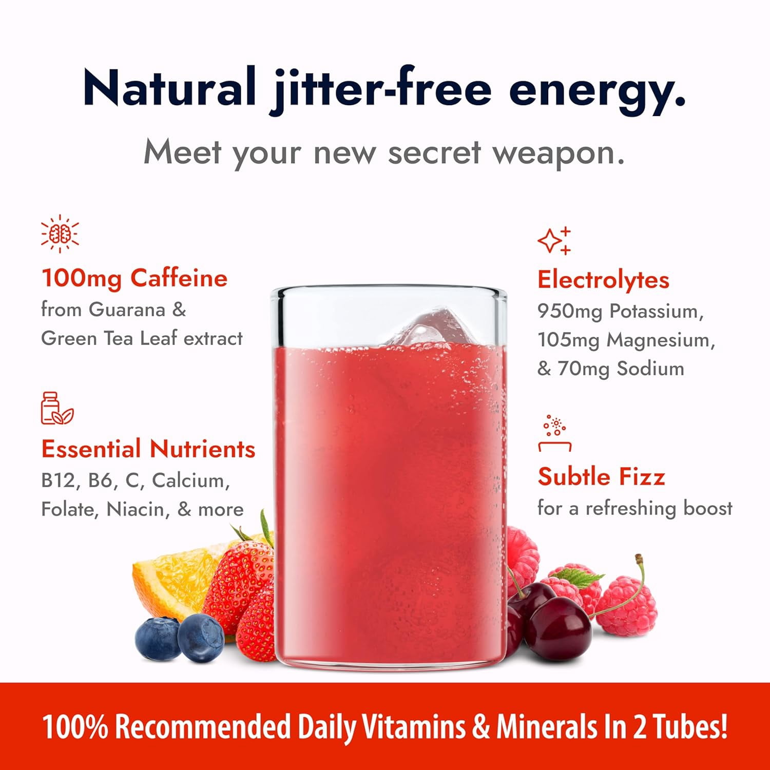 Zipfizz Healthy Energy Drink Mix Hydration with B12 and Multi Vitamins Fruit Punch 20 Tubes Pack of 1