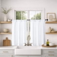 thumbnail image 2 of MKHILL Vela Pure White Blackout Tier Curtains 36 Inch Length 2 Panels, Thermal Insulated Room Darkening Rod Pocket Small Cafe Curtains for Kitchen Bathroom Camper RV, Each 30"W x 36"L, 2 of 10