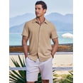 thumbnail image 2 of COOFANDY Short Sleeve Shirts for Men Casual Button Down Summer Shirts Textured Beach Wedding Shirt, 2 of 6