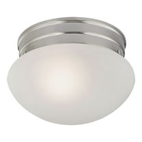 Thomas Lighting Mushroom 1 Light Flush, Brushed Nickel/White Glass - 7021FM-20