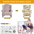 thumbnail image 4 of Eco-Ancheng Stretch Jacquard 2 Piece Wingback Chair Slipcover, 4 of 7