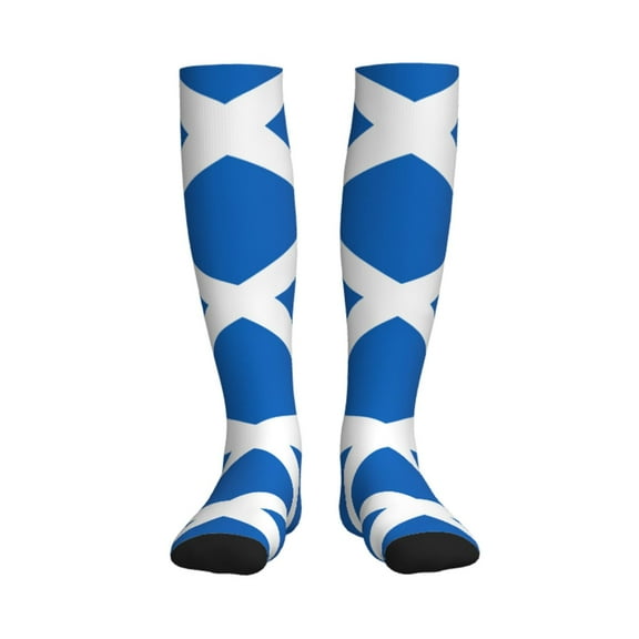 Compression Socks Women Men Scotland Flag Knee High Support Circulation Socks for Running Travel