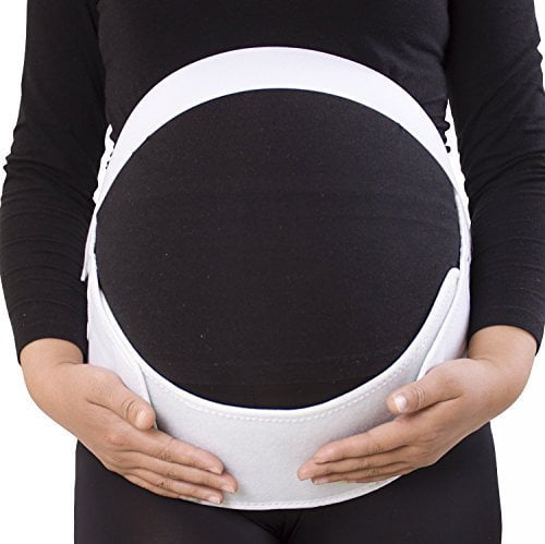 Elastic Maternity Pregnancy Support Belt Waist Back Band Brace White Size L