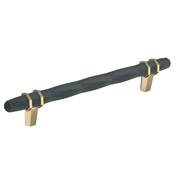 London 6-5/16 in (160 mm) Center-to-Center Black Bronze/Golden Champagne Cabinet Pull