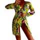 thumbnail image 1 of Kiosan Conjunto de bikini para mujer, traje de baño de 3 piezas, kimono floral, parte superior triangular anudada en la parte delantera, falda de traje de baño inferior de cintura alta, 1 of 4