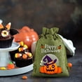 thumbnail image 3 of 12 Pcs Halloween Burlap Drawstring Gift Bags Trick or Treat Candy Pouches for Halloween Party Favor Decorations Halloween Treat Bags for Halloween Party Supplies, 5.5x3.9 Inch, Orange, 3 of 4