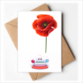 thumbnail image 1 of Red Flower Art Painting Corn Simplicity Happy Birthday Greeting Cards Envelopes Blank, 1 of 3