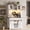 White, variant on 72" Farmhouse Coffee Bar Cabinet with Sliding Barn Door, LED Lights & Power Outlets, Tall Kitchen Buffet Hutch with 3 Drawers & Wine Glass Rack, Ample Storage for Home Bar, White
