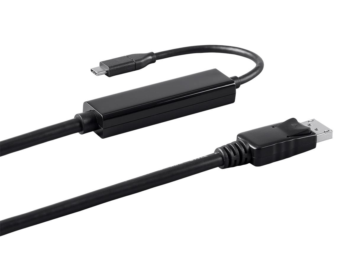 Monoprice USB C to DisplayPort 3.1 Cable - 6 Feet - Black | 5Gbps, Active, 4K@60Hz, Type C, Plug and Play, Mirror or Expand your PC