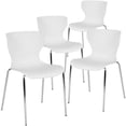 thumbnail image 1 of 4 Pk. Lowell Contemporary Design White Plastic Stack Chair, 1 of 9