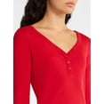 thumbnail image 4 of No Boundaries Henley Top with Long Sleeves, Women’s, 4 of 5