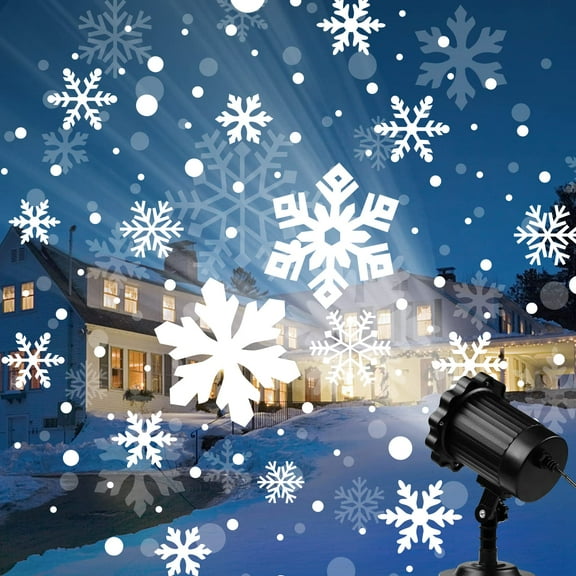 𝙉𝙚𝙬𝙚𝙨𝙩 Snowfall Christmas Light Projector, Indoor Outdoor Holiday Night Light Projector, Rotating Snow Falling Projector Lamp for Halloween Xmas New Year Gift Wedding Garden Landscape Decorative