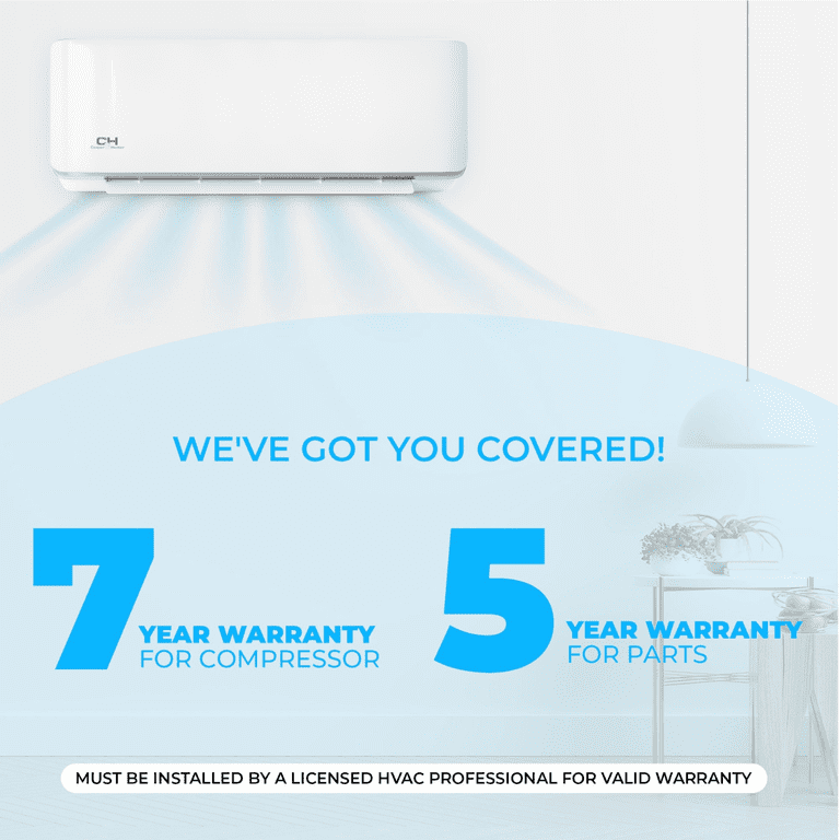 Cooperu0026Hunter 30000 BTU Cover 2000 sq ft 230V Wifi Ready Mini Split Air  Conditioner with 25ft Kit - Walmart.com