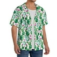 thumbnail image 2 of Gukieu Cactus Plants Print Men's Short-sleeved Shirts, Button-down Pocket Shirts, T-shirts, Beach Vacation Travel Summer Clothing-XX-Large, 2 of 5
