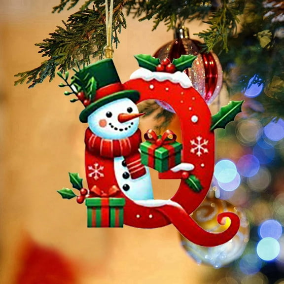 SHENGXINY Christmas Decorations,26 Letters Christmas Tree Ornaments Decoration Hanging Decor,Gifts for Friends,Home Indoor Outdoor Decor Red 3.15in