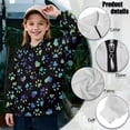 thumbnail image 6 of Uorisanigo Girls Sweatshirts Fashion Quarter-Zip Pullover Sweatshirts Oversized Heart Dog Paw Print Long Sleeve Pullover Top Casual Fall Trendy Clothes Half Zipper Crop Tops, 6 of 7