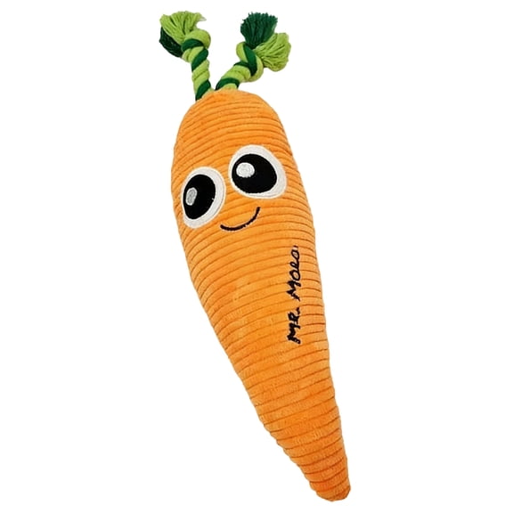 Carrot Plush Dog Toy Durable Chewable Pet Toy for Boredom Relief and Interactive Play Soft Stuffed Vegetable Shape Squeaky Toy for Small and Medium Breeds Indoor Fun