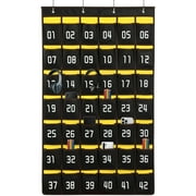 M'LIS Numbered Classroom Cell Phone Holder Calculator Storage Organizer Over Door Hanging School Pocket Chart with 42 Pockets
