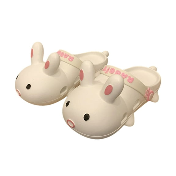 Kawaii Slippers Kawaii Clogs Mules for Girls Women Cute Bunny Summer Shower Slippers Non-Slip Beach Shoes PVC Soft Durable