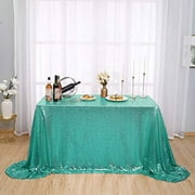 Kirsooku Sage Green Sequin Tablecloth Glitter Sparkly Iridescent Shimmer for Rectangle Tables 50 X 80 Table Covers Decorations for Birthday Party Supplies Event Wedding Table Skirt Decor