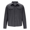 thumbnail image 5 of TFEOQRY Men's Casual Work Shirt Long Sleeve Lightweight Button Up Solid Color Jacket with Chest Pockets Dark Gray, 5 of 6