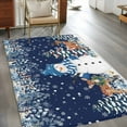 thumbnail image 2 of Christmas Area&nbsp;Rug 4x6ft Blue Snowman Elk Floral Eucalyptus Leaf Blue Non-Slip&nbsp;Washable Square&nbsp;Rugs Soft Felt Indoor Floor Mat for Bedroom Kitchen Living Room Bathroom, 2 of 9