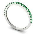 thumbnail image 2 of 0.57 ct Brilliant Round Cut Simulated Emerald 14k White Gold Stackable Band SZ 8.25, 2 of 6