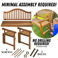 thumbnail image 5 of Patio Wise Personalized Foldable Acacia Wood Garden Bench, 4 Foot Indoor/Outdoor Wooden Porch, Patio, & Park Seating, 5 of 9