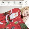 thumbnail image 3 of JEUXUS  Christmas Throw - LargeFluffy Blanket Throw Over for Bed, Sofa, Couch - Plush Snuggly Cosy Winter Warmer - Santa Red Pattern, 3 of 6