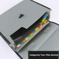 thumbnail image 2 of Expanding File Folders A4 Paperwork Carrying Case, Office School Insurance Document Briefcase For Teachers Students Lawyers Accountants - Gray, 2 of 7