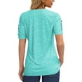 thumbnail image 2 of Sherrylily Women Summer Pleated Button Short Sleeve T-Shirt V-Neck Casual Tops, 2 of 4
