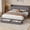 Gray, variant on EDX King Upholstered Platform Bed Frame with Storage Drawers and Fabric Headboard, Steel Support Frame, Beige