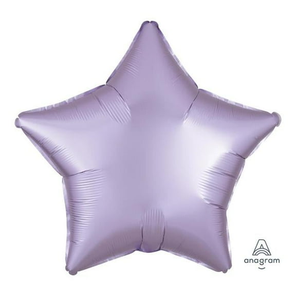 19 inch Star - Satin Luxe Pastel Lilac Anagram Foil Mylar Balloon - Party Supplies Decorations