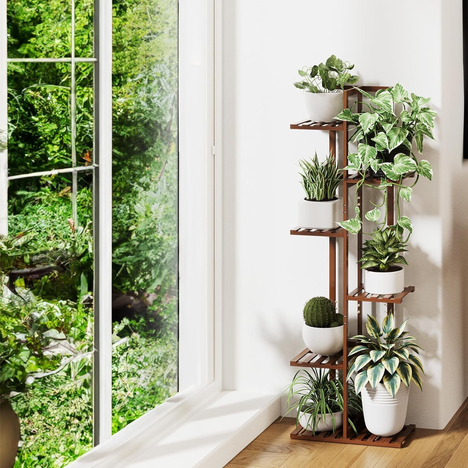 Small Plant Stand Indoor Plant Stand, Small Wooden Plants Stands 9,8×9  Inches, Mid Century Modern Plant Pot Stand, Single Floor Flower Pot Holder  Indoor \u0026 Outdoor Decor For Home Garden Yard Office,, image size:1500x1500