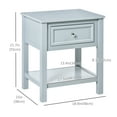 thumbnail image 3 of HOMCOM Accent End Table, Nightstand Side Table with Drawer & Storage Shelf, 3 of 10