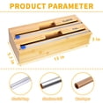 thumbnail image 5 of Plastic Wrap Dispenser with Cutter, 2 in 1 Bamboo Plastic Wrap Foil and Wax Paper Organizer and Dispenser for Kitchen Drawer, Wall Mount Holder (2 Slots), 5 of 7