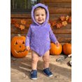 thumbnail image 6 of RUINIXCW Nebworn Baby Halloween Monster Costume Infant Baby Girl Boy Halloween Outfit Fall Winter Clothes Warm Plush Sleeveless Hood Romper Playsuit, 6 of 10