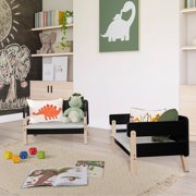 Dream on Me Osko Convertible Toddler Bed, Made with Sustainable New Zealand Pinewood, Black