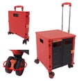 thumbnail image 2 of Utility Cart, Adjustable Pull Rod Rolling Crate 80KG 177LB Bearing TPE Rubber Wheel 55L Quiet Moving  for Camping, 2 of 8