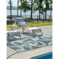 thumbnail image 4 of Unique Loom Outdoor Coastal Collection Area Rug - Tethered (4' x 6' Rectangle Navy Blue/Ivory), 4 of 12