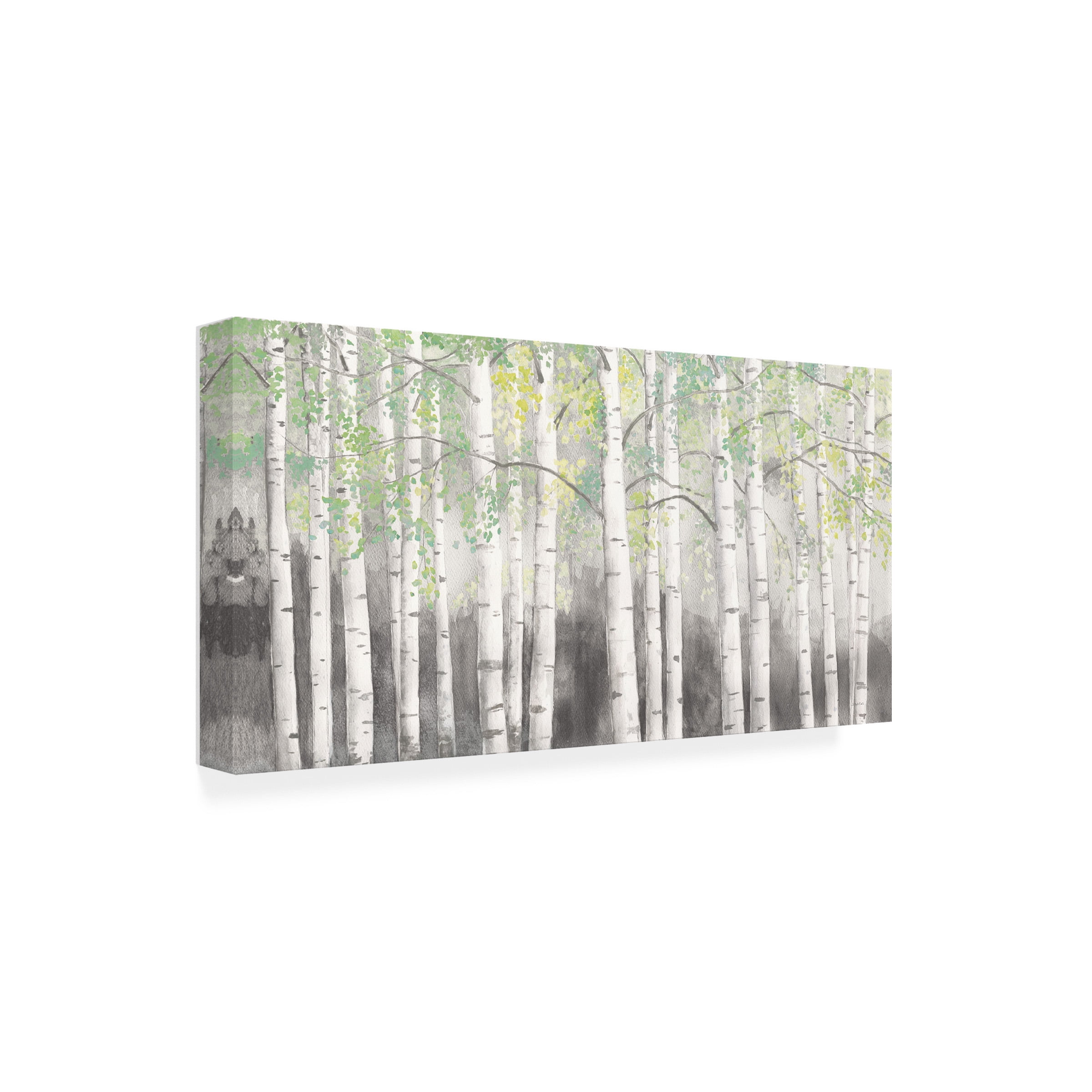 James Wiens 'Soft Birches Charcoal' Canvas Art