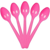 JAM Paper Disposable Plastic Spoons Party Pack, Fuchsia Pink, 48/Box