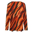 thumbnail image 5 of LYWC Unique Tiger Skin - 1179 Long Sleeve Shirts For Women Oversized Tshirts Tops Tees Fall T-Shirts V Neck, 5 of 7