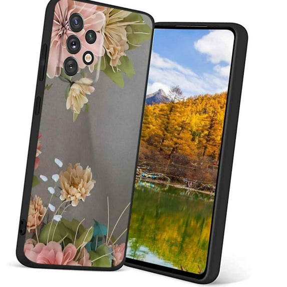 Flowers-Stand-Cover-for-340 Phone Case, Degined for Samsung Galaxy A72 5G Case Men Women, Flexible Silicone Shockproof Case for Samsung Galaxy A72 5G