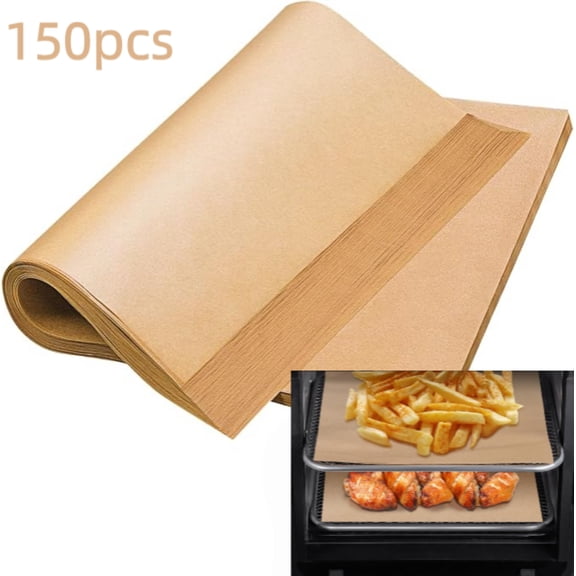 Asoricing Air Fryer Liners Disposable 150 Pcs, 9x13 Inch Unbleached Parchment Paper for Baking Sheets
