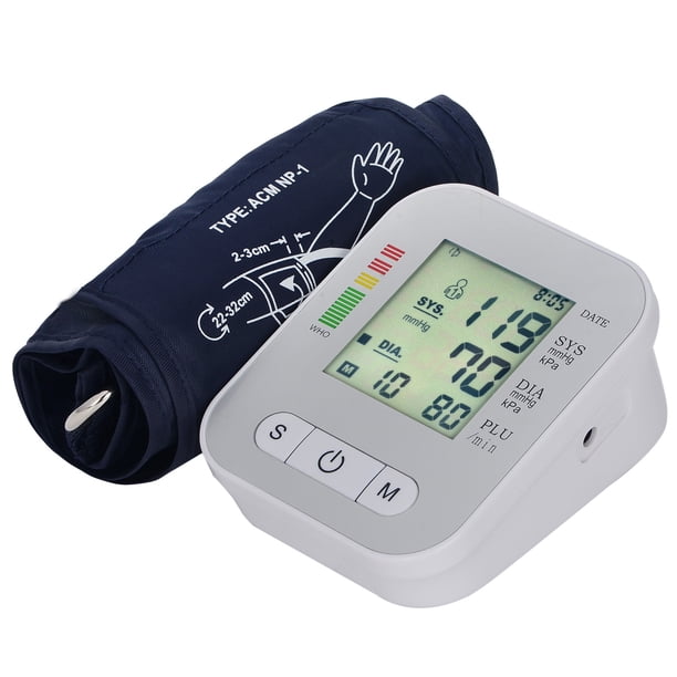 Esfigmomanómetro portátil, esfigmomanómetro de brazo superior, pantalla LCD Digital médica Digital