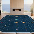 thumbnail image 2 of Design&I 9'x12' Washable Area Rug System Educational Planet Galaxy Chart With Constellation Motif for Dining Room, Basement, Large Office, Snag-Free, 2 of 7