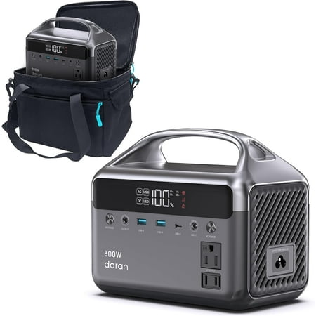 Portable Power Station 300W (600W Peak), 192Wh (60,000mAh) Mini Solar Generator, LiFeP04 Battery with AC Outlets, Fast Cha Power Bank 7 Port Design for Emergency, Hurricane (Solar Optional)
