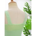 thumbnail image 4 of YONGHS Girls Kids Sleeveless Ballet Leotard Tutu Mesh Skirts Ballerina Team Competition Dancewear Light Green 5-6, 4 of 7